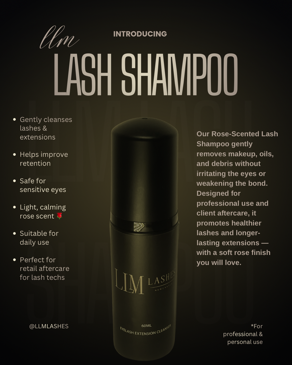 LLM Lash shampoo
